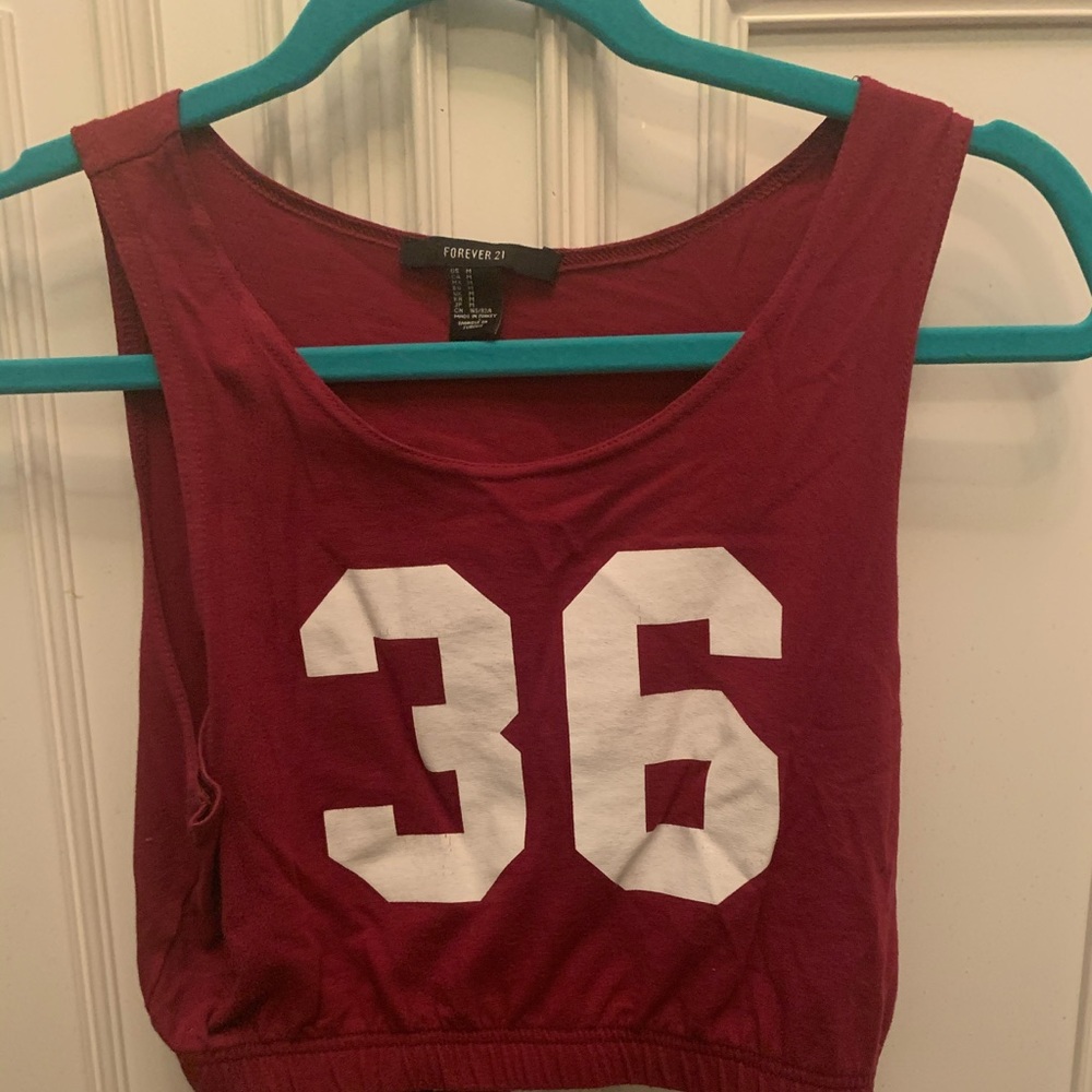 Red cropped top